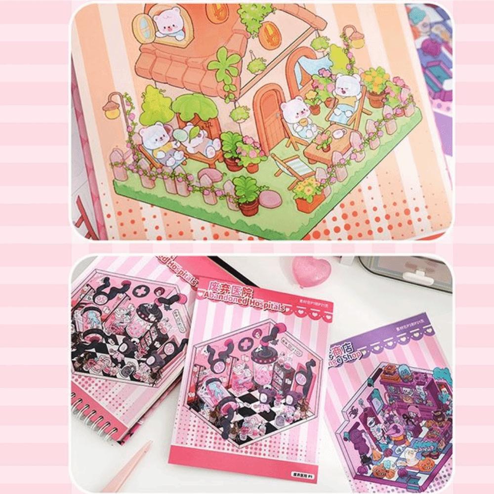 ПЭТ 3D Пейзажная наклейка Декомпрессионные 3D Наклейки Сцена Карманая Кабина Детские Подарки