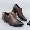 Fashion Retro Men High-heeled Loafers Black Brown Men Casual Comfortable Breathable Fashionable Small Leather Shoes Size 38-46 Men Shoes