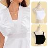 1PC White Cotton Cleavage Mock Camisole Wrapped Chest Solid Color Overlay Modesty Panel Thin Vest Cleavage Cover Wrapped Chest