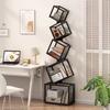 5 Layer Grid Bookshelf Modern Simple Foldable Storage Metal Living Study Room Decoration Corner Arrange Floor Standing Bookshelf