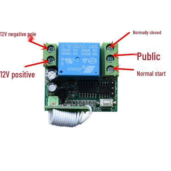 DC12V Single-Channel Remote Switch with Metal Chili Single Button Controller