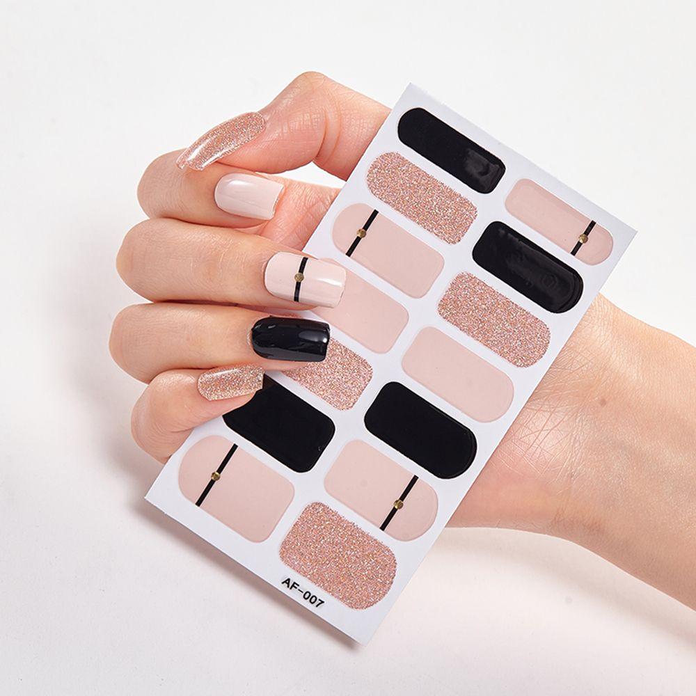 Women Girls Press On Nail Manicure Nail Polish Strips Nail Art Decal Full Nail Wraps Nail Stickers
