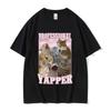 Funny Professional Yapper Meme Cat Pattern Tshirt Retro Womens Fashion Short Sleeved Tshirt Casual Comfortable T-shirt Top