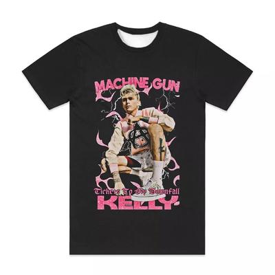 MGK ФИРМЕННАЯ ФУТБОЛКА MGK MACHINE GUN KELLY МУЗЫКА ХИП-ХОП R&B ВИНТАЖНАЯ ФУТБОЛКА АРТИСТ ПОП Футболка с коротким рукавом Унисекс Мужская Женская Лето