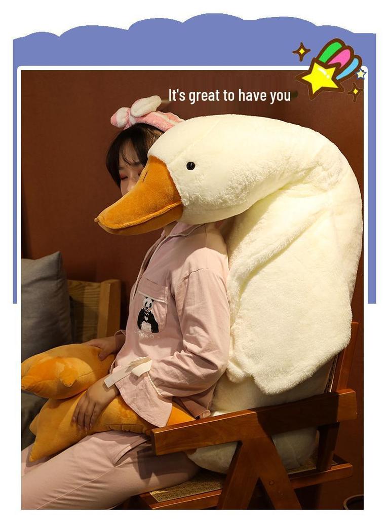 Adorable White Goose Plush Toy - Cute Sleeping Pillow & Birthday Gift