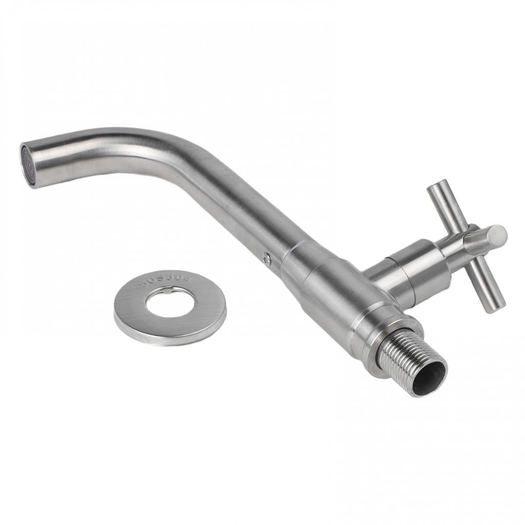 Настенный смеситель из нержавеющей стали 304 с круглым изливом для уличного крана