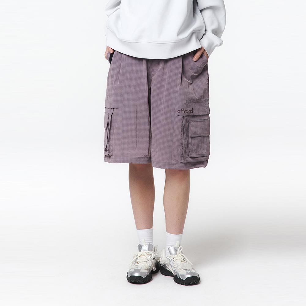 OFFROAD Unisex Rib Fabric Half Pants (Indie Purple)_5Ld1711