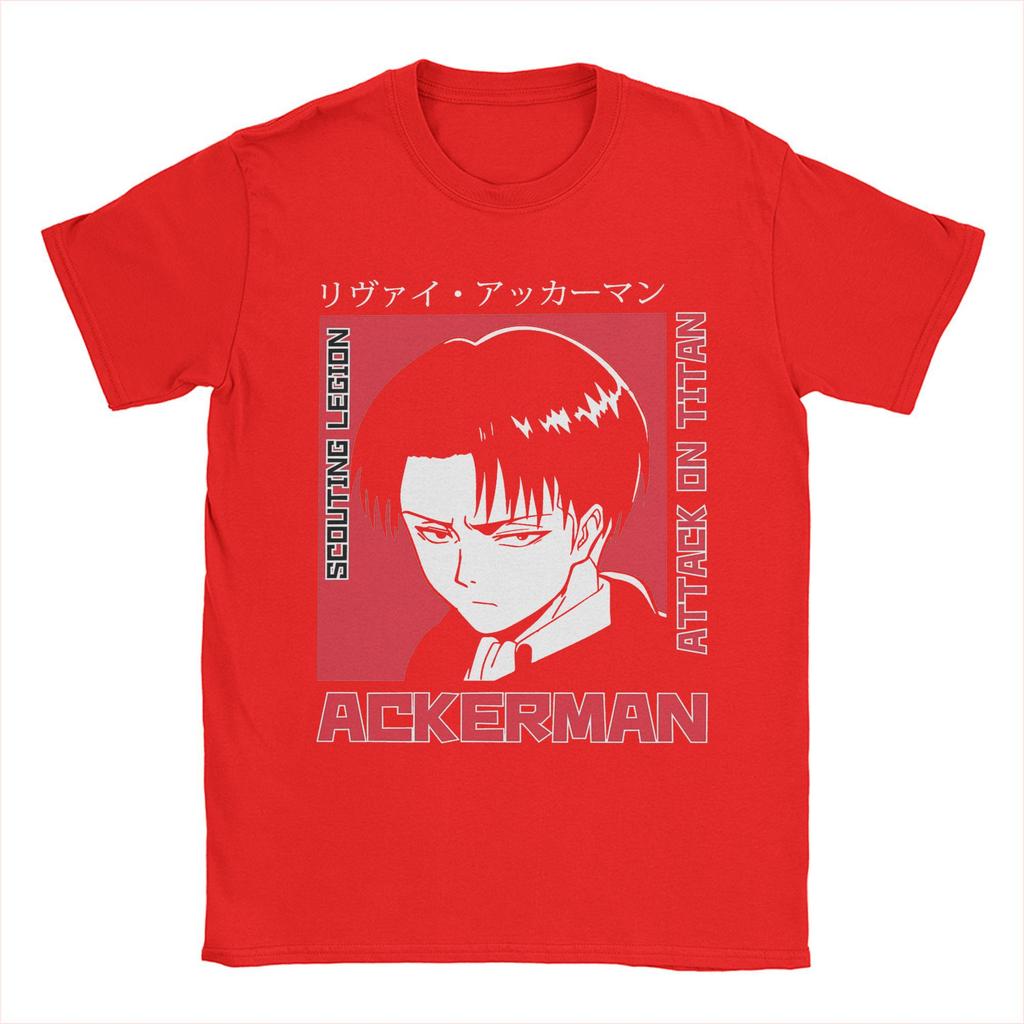 Повседневные футболки AOT Anime Levied Ackerman, мужские футболки с круглым вырезом, хлопковые футболки с коротким рукавом