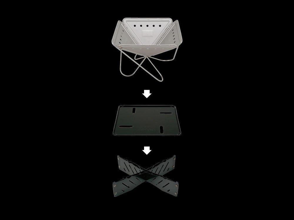 Snow Peak Fire Pit Base Plate Stand Model Camping Outdoor (Old ST-031BS) - &