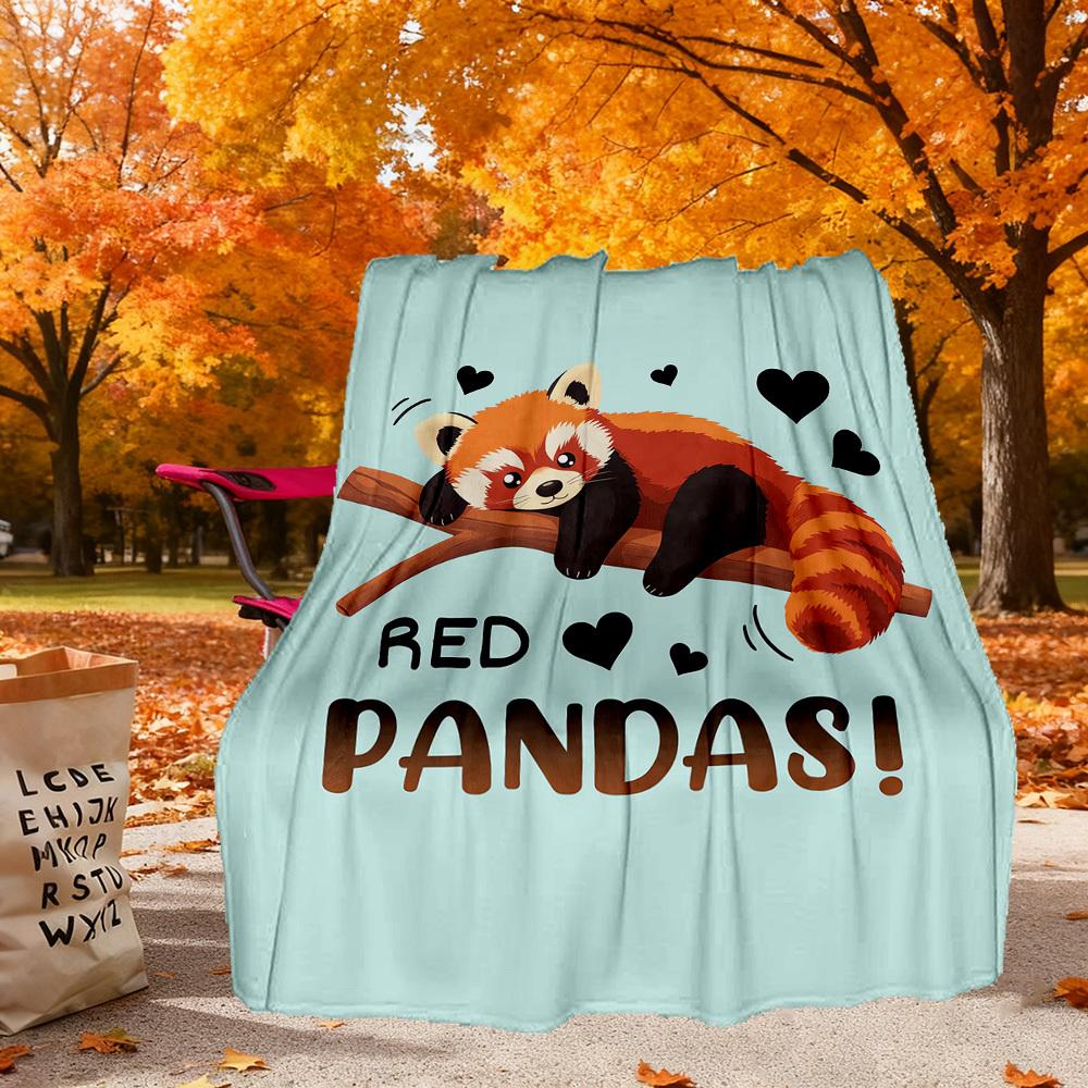 Red Panda Love Outdoor Flannel Blankets, Outdoor travel, Home Blankets, Fan Gifts,Suitable for All Seasons, Christmas Gifts. R1127099