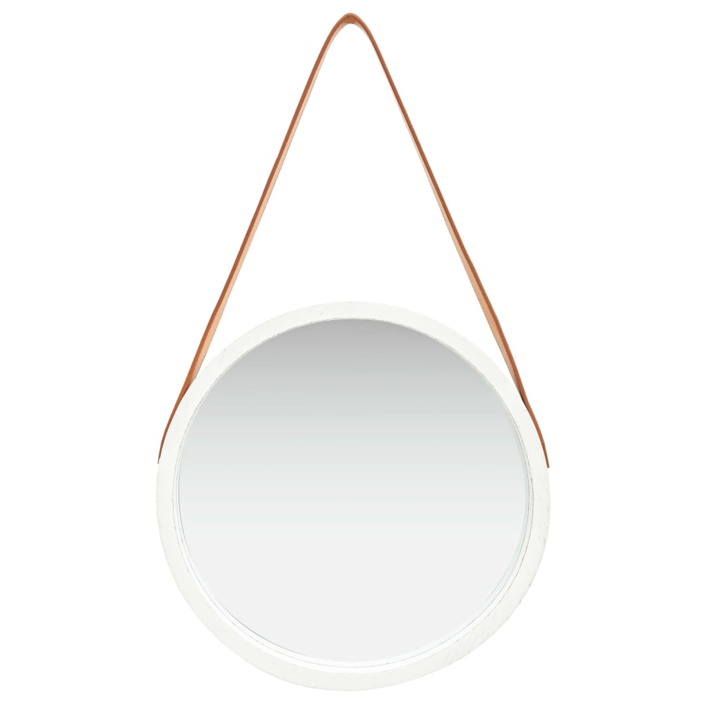 Wall Mirror with Belt 40 cm White
