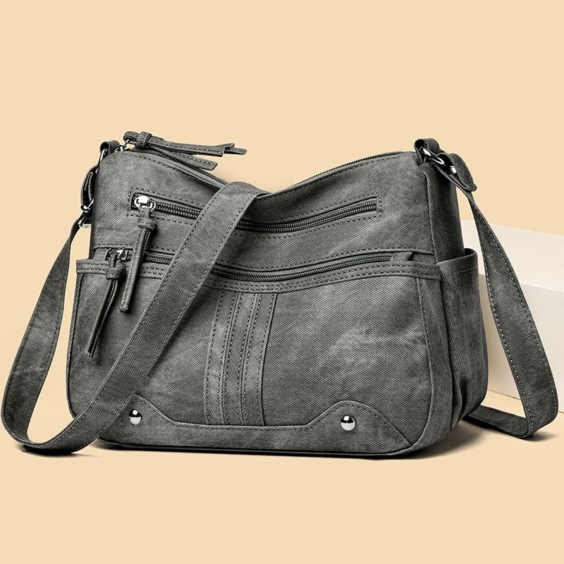 Женская легкая сумка кроссбоди с несколькими отделениями и регулируемым ремешком, повседневная наплечная сумка