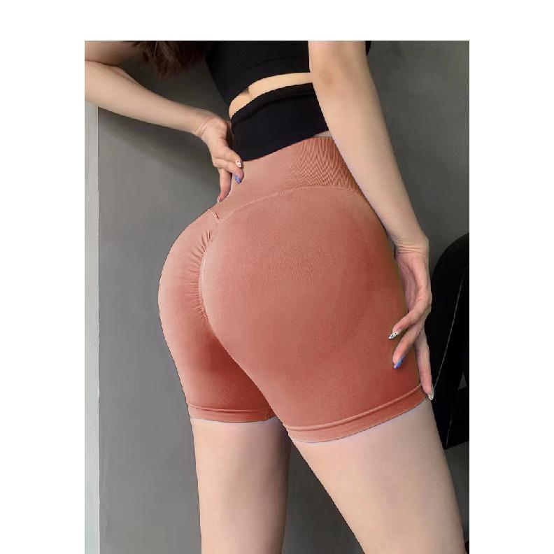 Йога шорты бесшовные с высокой талией, подтягивающие ягодицы, персиковые ягодицы, летние шорты для бега, фитнес шорты для женщин