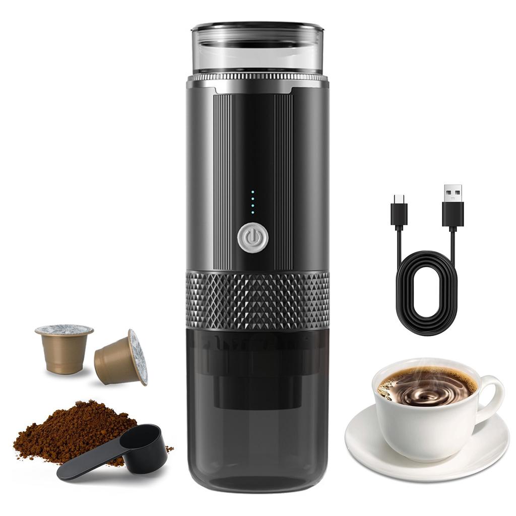 Portable Electric Espresso Coffee Machine One Button Operation with 4 Power Indicator Light