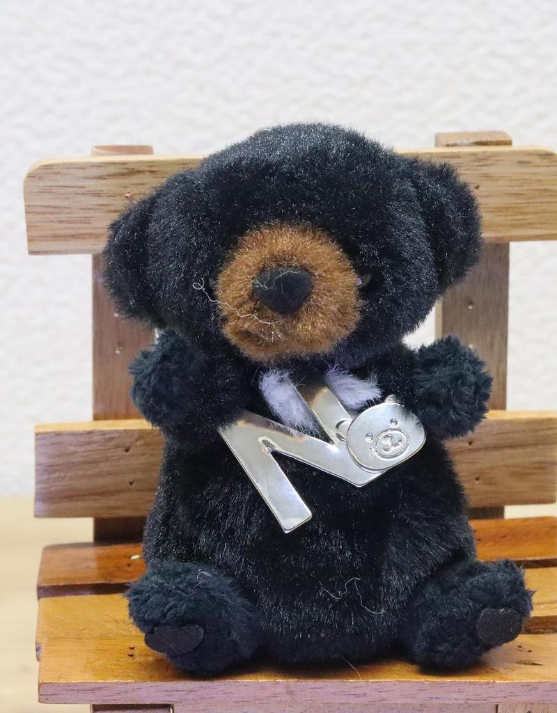 Take Off Asiatic Black Bear Plush Toy Strap Initial Charm Prank Series [N] Angel's
