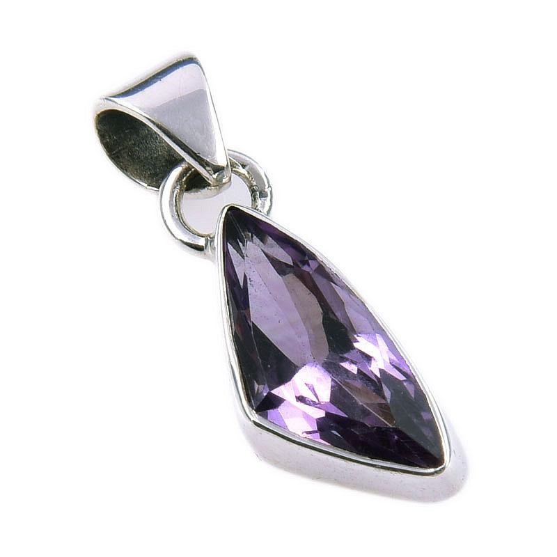 Натуральный розовый аметист 925 пробы стерлинговое серебро подарок ювелирное изделие кулон 1'' i2J10