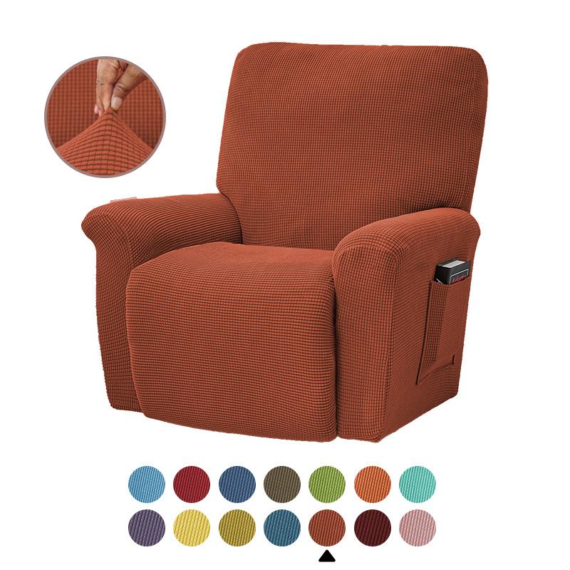 Split Jacquard Recliner Cover Elastic Lazy Boy Chair Sofa Covers Stretch Spandex Couch Slipcovers Armchair Case Solid Color