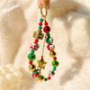 Christmas Bag Pendant Keychain Beaded Phone Lanyard Lovely Phone Charm Rope