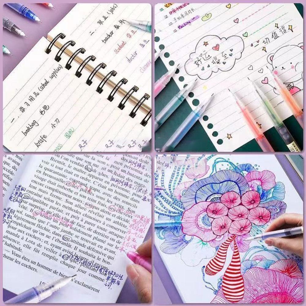 0.5mm Gel Pen 12 Color Ballpoint Pen New Straight Liquid Ball Pen