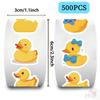 500Pcs/Roll Q Funny Yellow Ducks Kids Rewards Stickers - DIY Scrapbooks Album Decor Sealing Label Decals