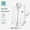 JEANSWEST LIFE Мужская рубашка с коротким рукавом из ледяного шелка с мультяшным черным котом, свободный крой