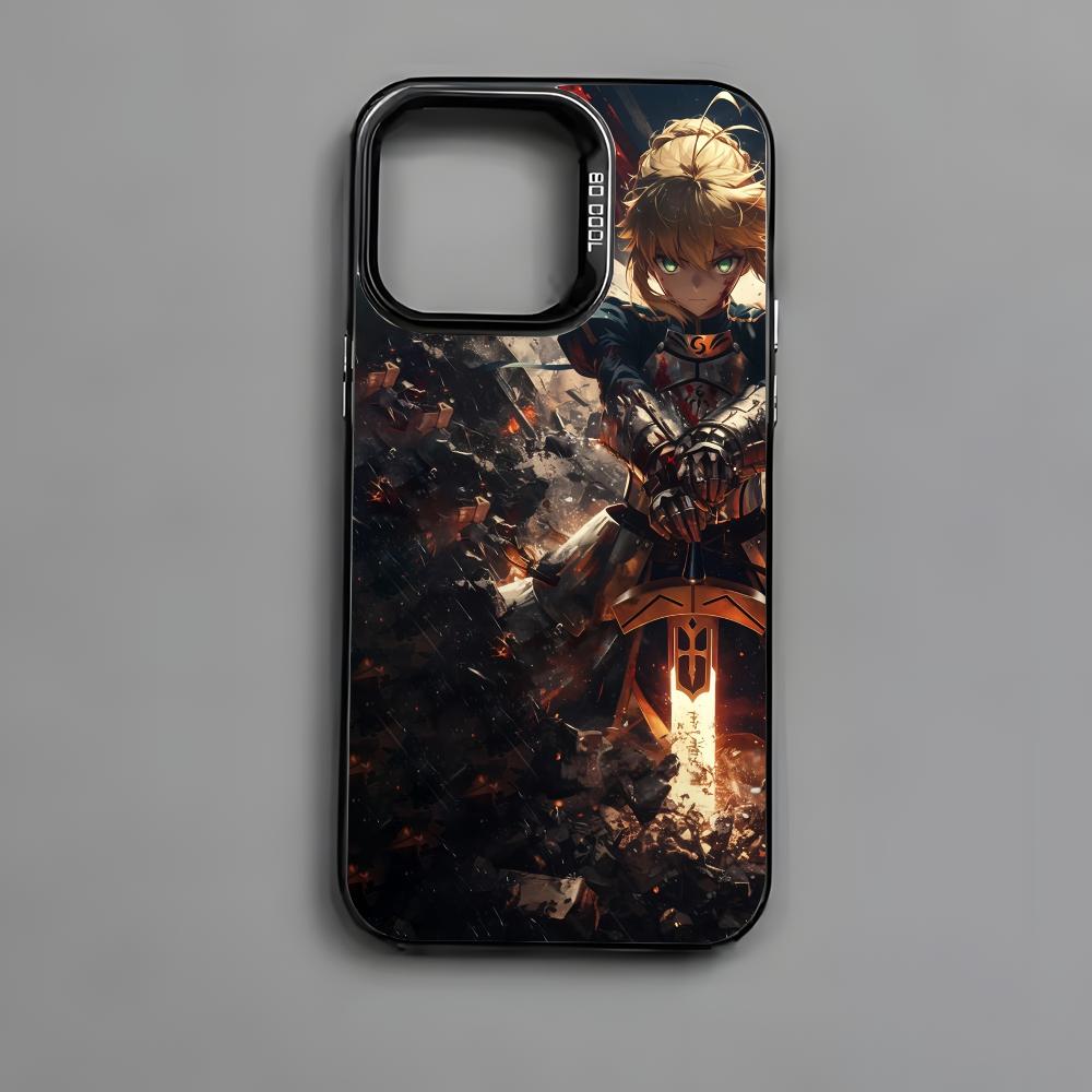 Чехол для телефона Fate Zero Stay Night S-Saber для iPhone 16 15 14 13 12 11 Pro Max Черный Матовый Разноцветный Лазерный Металлик Аврора