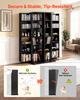 Media Storage Cabinet, 6-Tier DVD Shelf Organizer, 610 x 368 x 1270 mm Multimedia Storage Organizer for CDs, DVDs, Books, Games, CD Shelf for Living