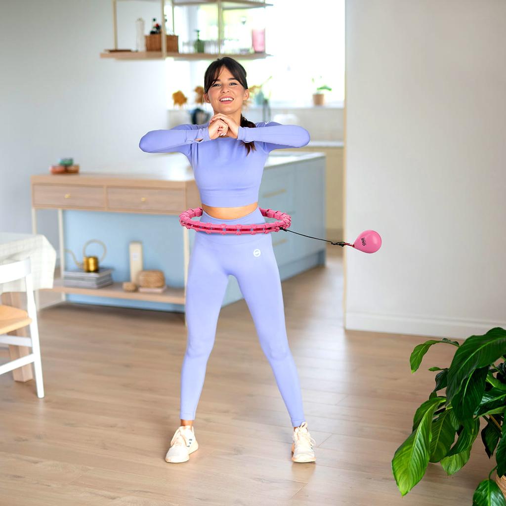 Oha02 Hula Hop Pink Z Wypustkami I Obciążnikiem One Fitness