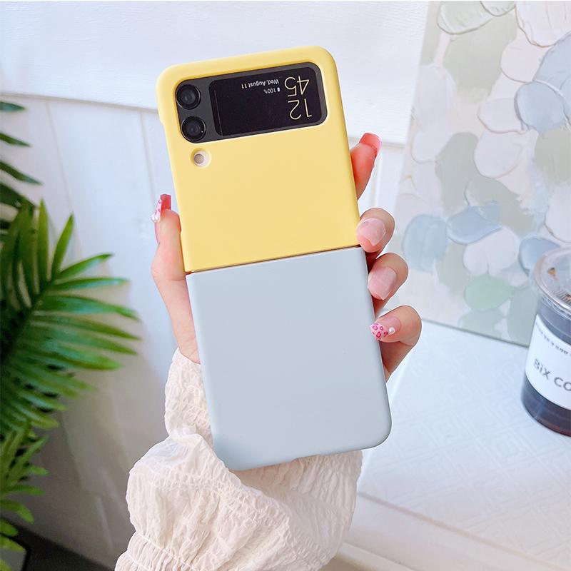 Чехол для Samsung Galaxy Z Flip 4 3, модный милый яркий цветной складной противоударный защитный чехол с защитой от падения, аксессуары