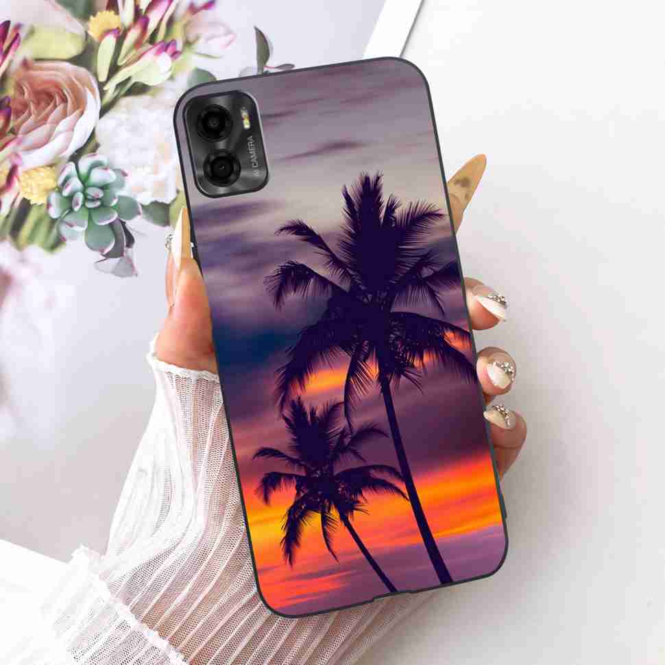 For Motorola Moto E22s 4G 6.5" Case Colorful Flower Cartoon Dragon Silicone TPU Black Cover For MOTO E22s E 22S 4G Phone Shell
