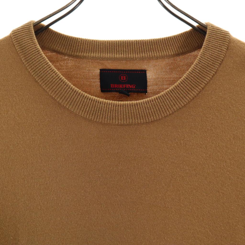 BRIEFING Long sleeve knit L Camel type sweater Men's Used