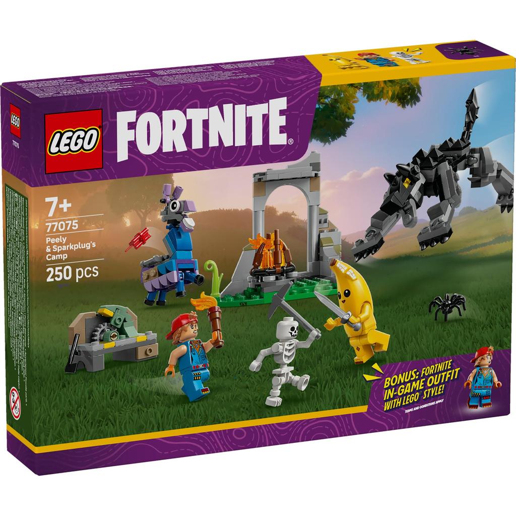 Игрушка LEGO Fortnite Лагерь Пилли и Спаркплага - Подарок на День Рождения - Строительные Блоки - Мальчики, Девочки, Дети Возраста 7, 8, 9 лет - Ученики Начальной Школы