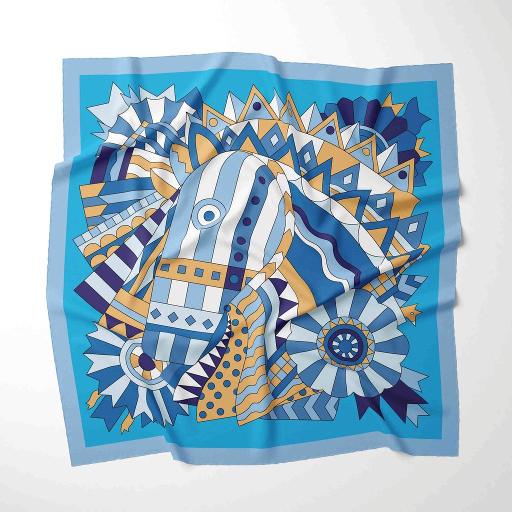 Роскошный дизайн 70*70 см шелковый квадратный платок с принтом лошади женский мягкий атласный ободок для волос шейный платок хиджаб повязка на голову фуляр подарок