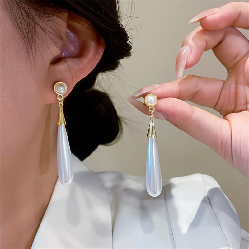 Fashion Retro Water Drop Pearl Dangle Earrings for Women Girl Gift Jewelry Wholesale