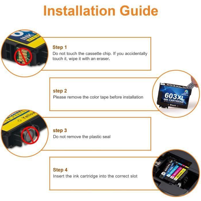 DOUBLE D 603 XL Compatible with Epson 603 603XL Ink Cartridges for Expression Home XP-3100 XP-4100 XP-2100 XP-2105 XP-3105