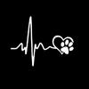 Car Stickers Black/ White Love Dog Footprints Auto Exterior Creative ECG Accessories Decoration Car Decor Cartoons Decal New