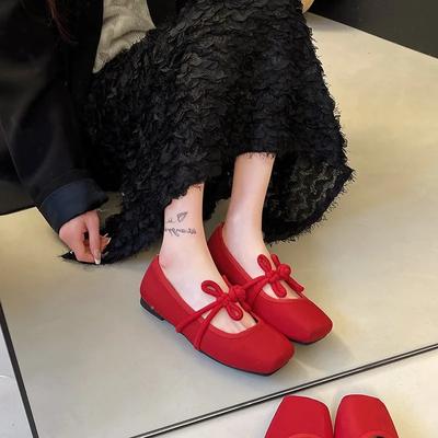 Обувь женская Лидер продаж Слипоны женские балетки для улицы платье балетки женские квадратный носок плетение мягкая подошва женская обувь