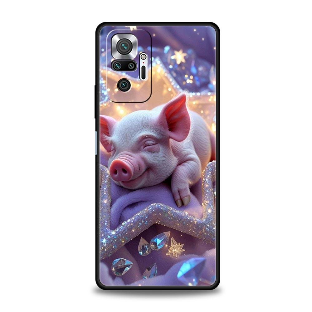 Милый Чехол-Крышка для Телефона в Виде Свиньи для Redmi 14C 10C Note 15 14 13 12 10 11 K40 Pro Plus 5G Мягкий ТПУ Корпус Ударопрочный Fundas Capas Сумки