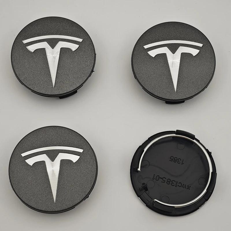 Автомобильная наклейка 2025 Новая Tesla 4 шт. ABS 56 мм Накладки на значки Tesla Model 3 Model Y Колпачки ступиц Центральные колпачки колес для Tesla Model Y X S 202