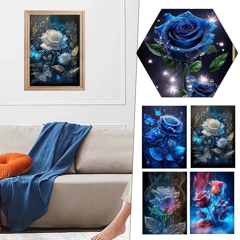 30x40cm Rose Flower Diamond Painting Full Round Square Diamond Living Room Bedroom Decorative Artwork DIY Kit
