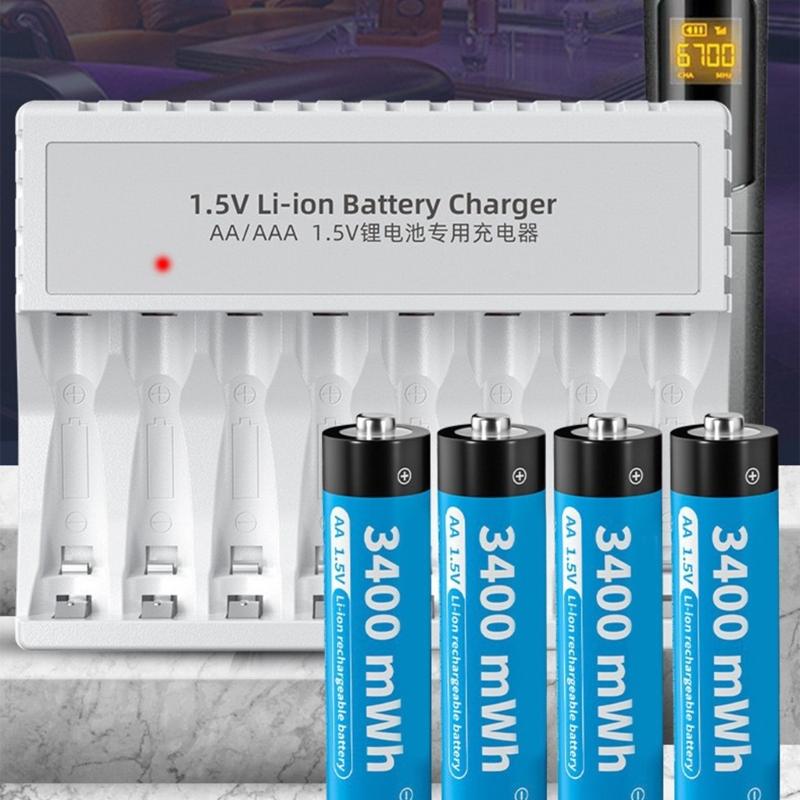 Функциональные устройства для быстрой зарядки, совместимые с батареями AA 3A, адаптеры для зарядки, светодиодная подсветка, просто и удобно