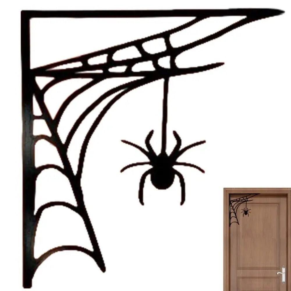Деревянное украшение «Паутина», Жуткая деревянная вывеска для дверной рамы, Дверной наличник, Искусственные пауки, Хэллоуин