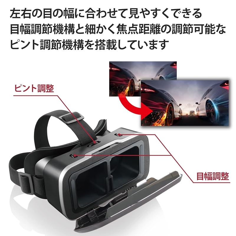 ELECOM VR Goggles, Smartphone Compatible, Standard Type, Remote Control Set, Black VRG-M02RBK
