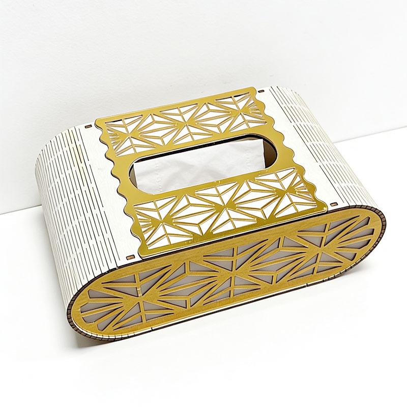 Wooden Carved Tissue Box Cover, European Style Decorative Napkin Holder, Creative Desktop Storage Box for Home Living Room Bedro