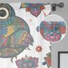 Herdesings Boho Ethnic Owl Sheer Tulle Curtains Chiffon Drapes 2 Panels Window Curtains for Living Room Bedroom Kitchen Decor