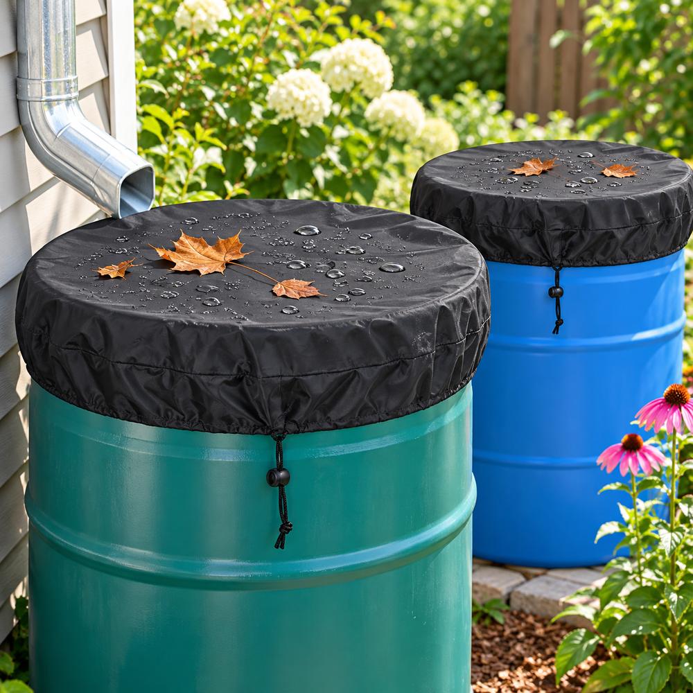 210D Oxford Cloth Rain Barrel Lid Cover Trash Can Cover For Water Barrel Trash Can