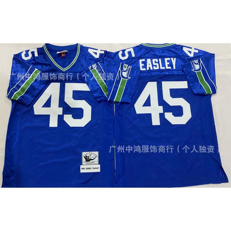 Vintage Style NFL Rugby Jersey Seattle Seahawks Embroidered Short Sleeve Sportswear