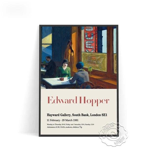 Плакат выставки Эдварда Хоппера, Художественные репродукции «Утреннее солнце», Настенная картина «Ночные ястребы», Настенное искусство с пейзажем из современной американской жизни без рамки