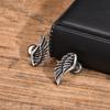 Stainless Steel Jewelry Vintage Devil Wing Man Earrings Angel Wing Feather Stud Gothic Dad Boyfriend Valentine's Day Gift