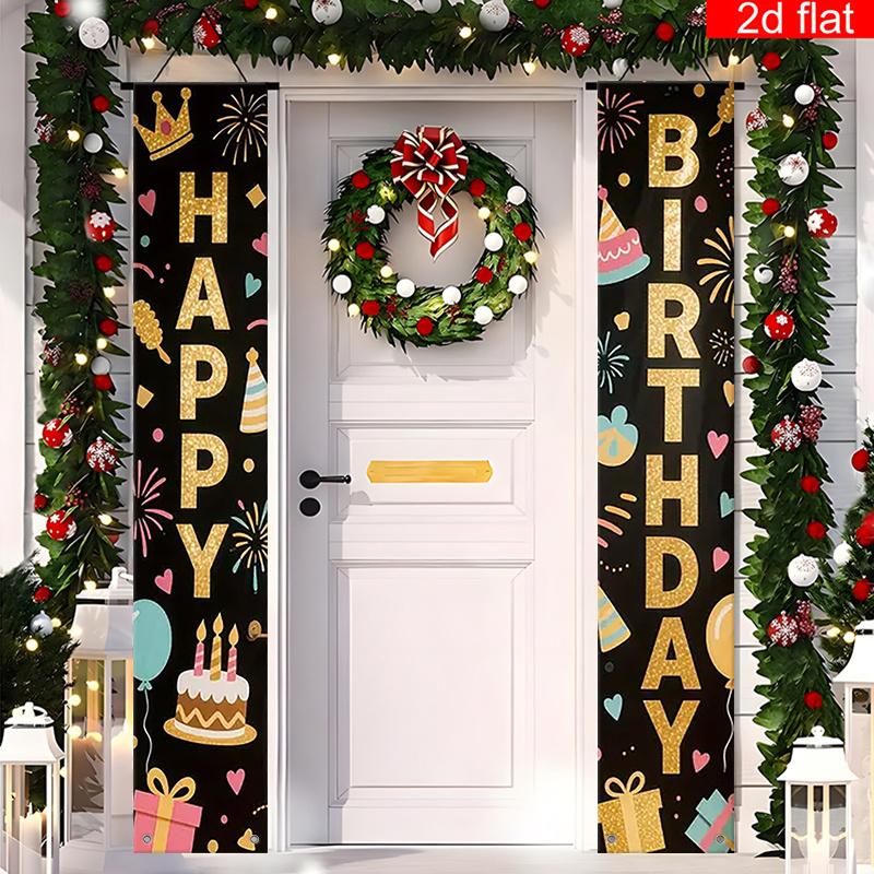 Door Couplet Banner for Valentine's Day 2pcs Traditional Calligraphy Fabric & Graduation